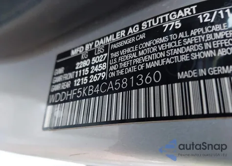 2012 Mercedes-Benz E 350 из США, поврежденный, VIN WDDHF5KB4CA581360